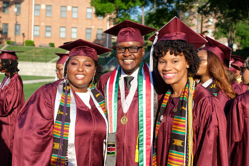 Students at graduation ceremony