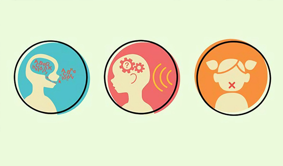 Three drawn figures with different communication complications