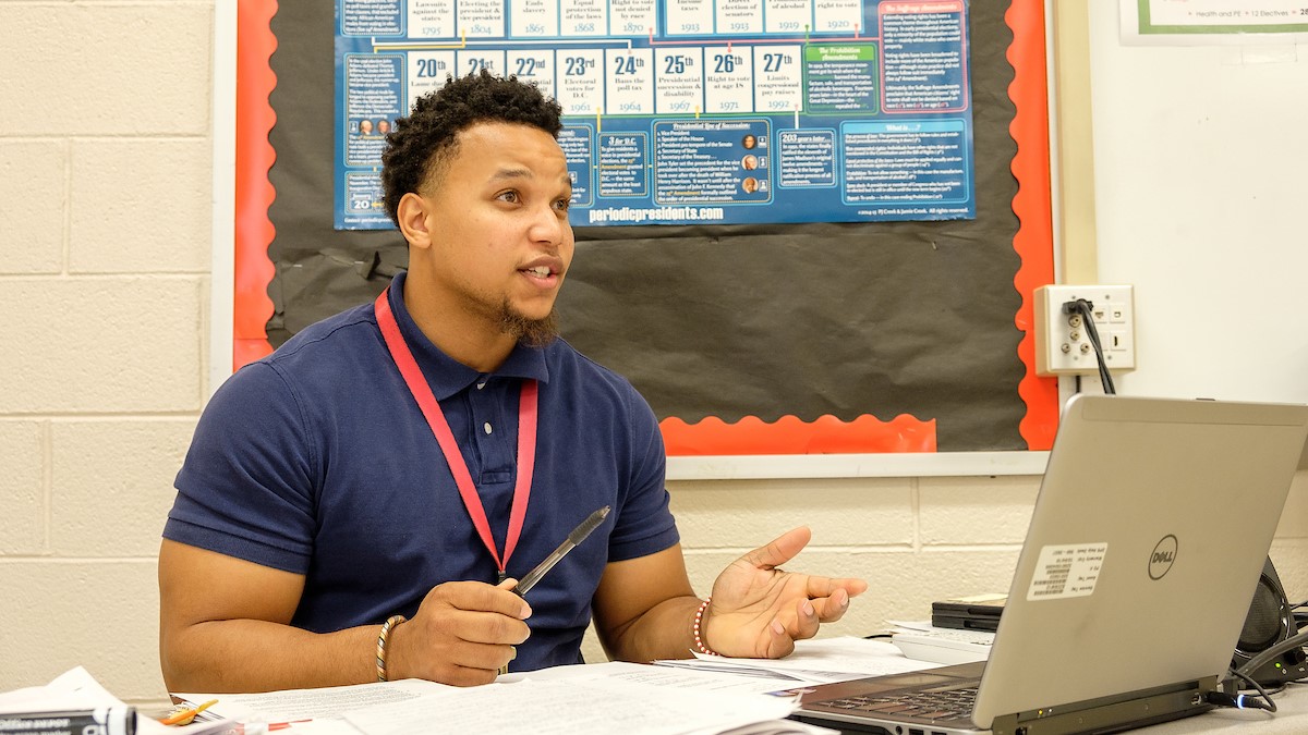 NCCU Student with Dell Laptop