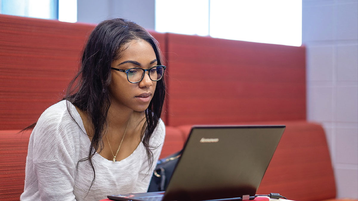 Female student with laptop