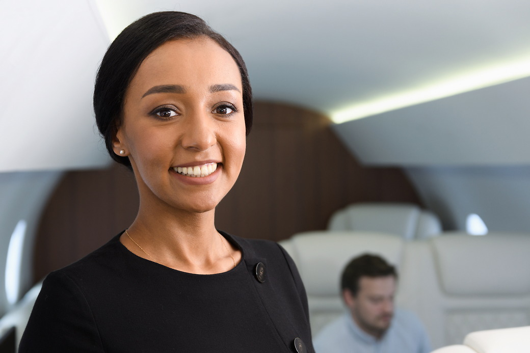 Young Woman on Plane