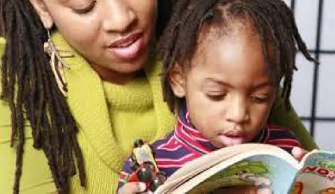 A child is reading book