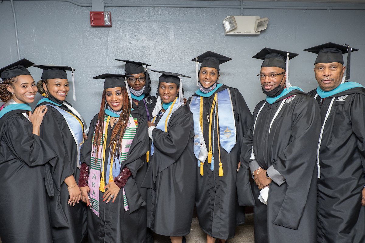 graduates in cap and gown