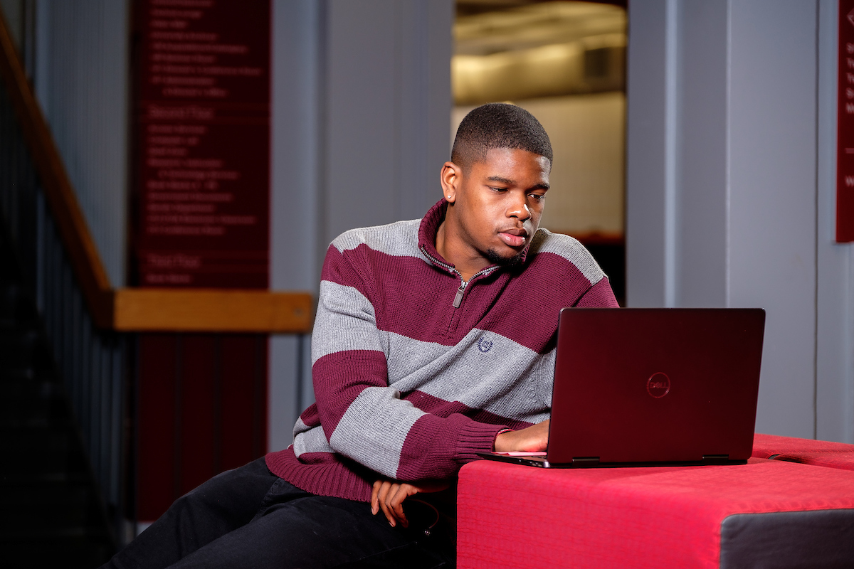 Student with a laptop