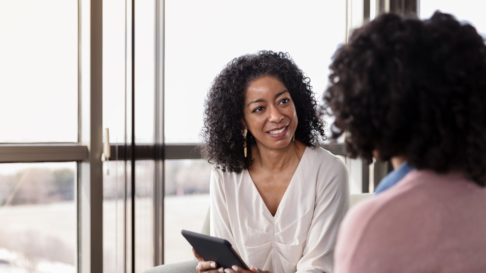 Person counseling a student