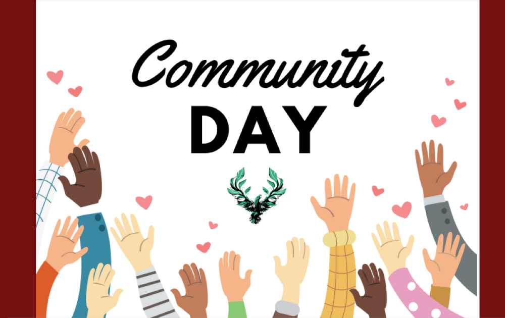 community-day written with hands drawn around it