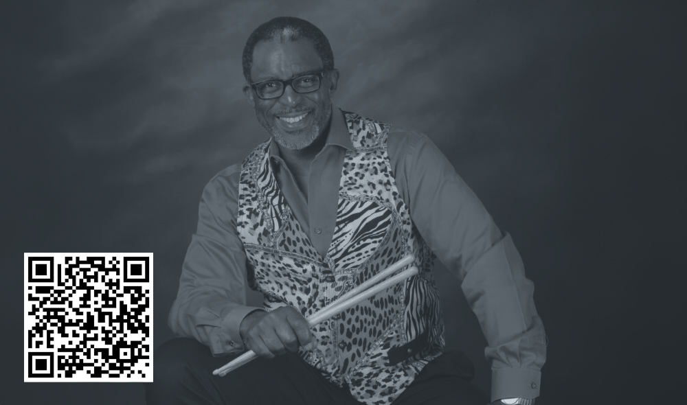 Herlin Riley with QR code