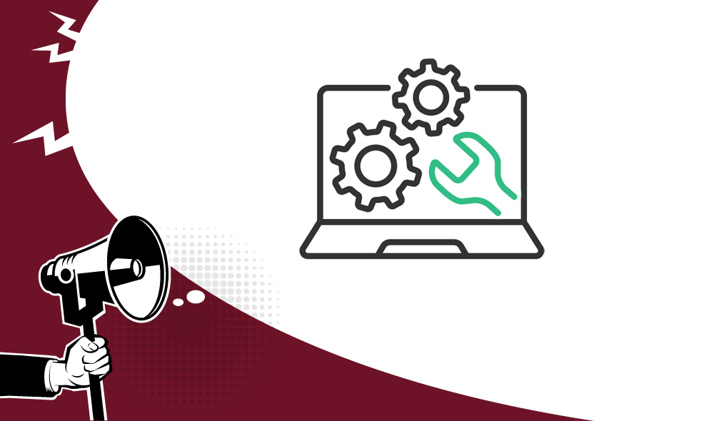 gear icon on laptop