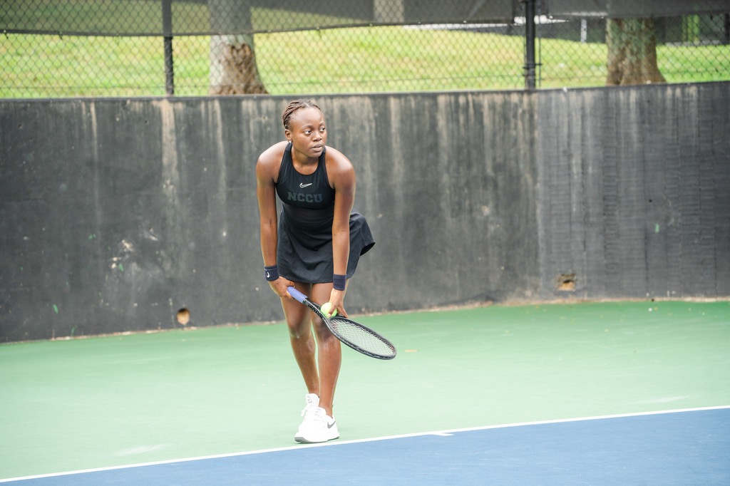 Woman is playing tennis