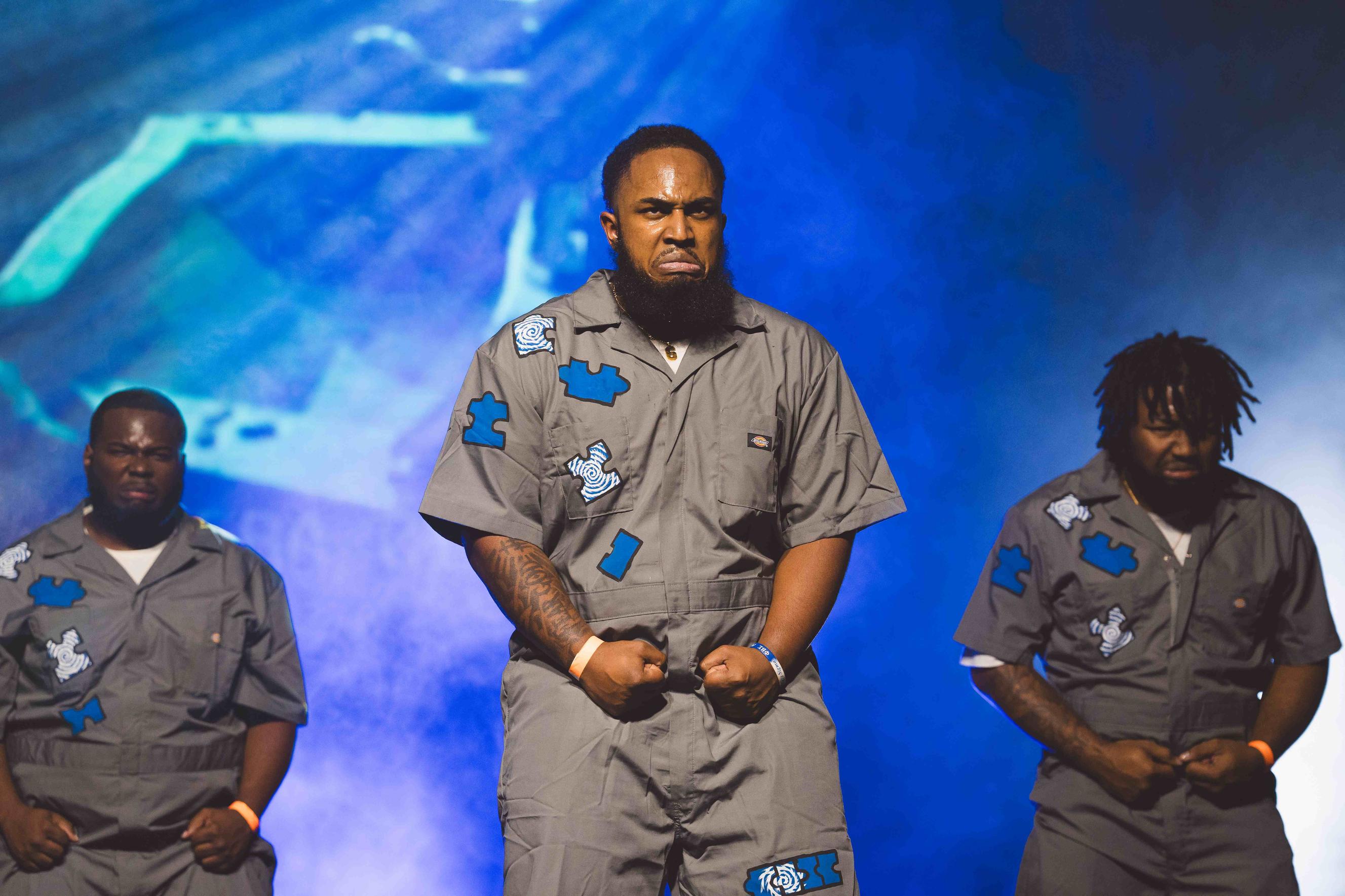 People in a step show