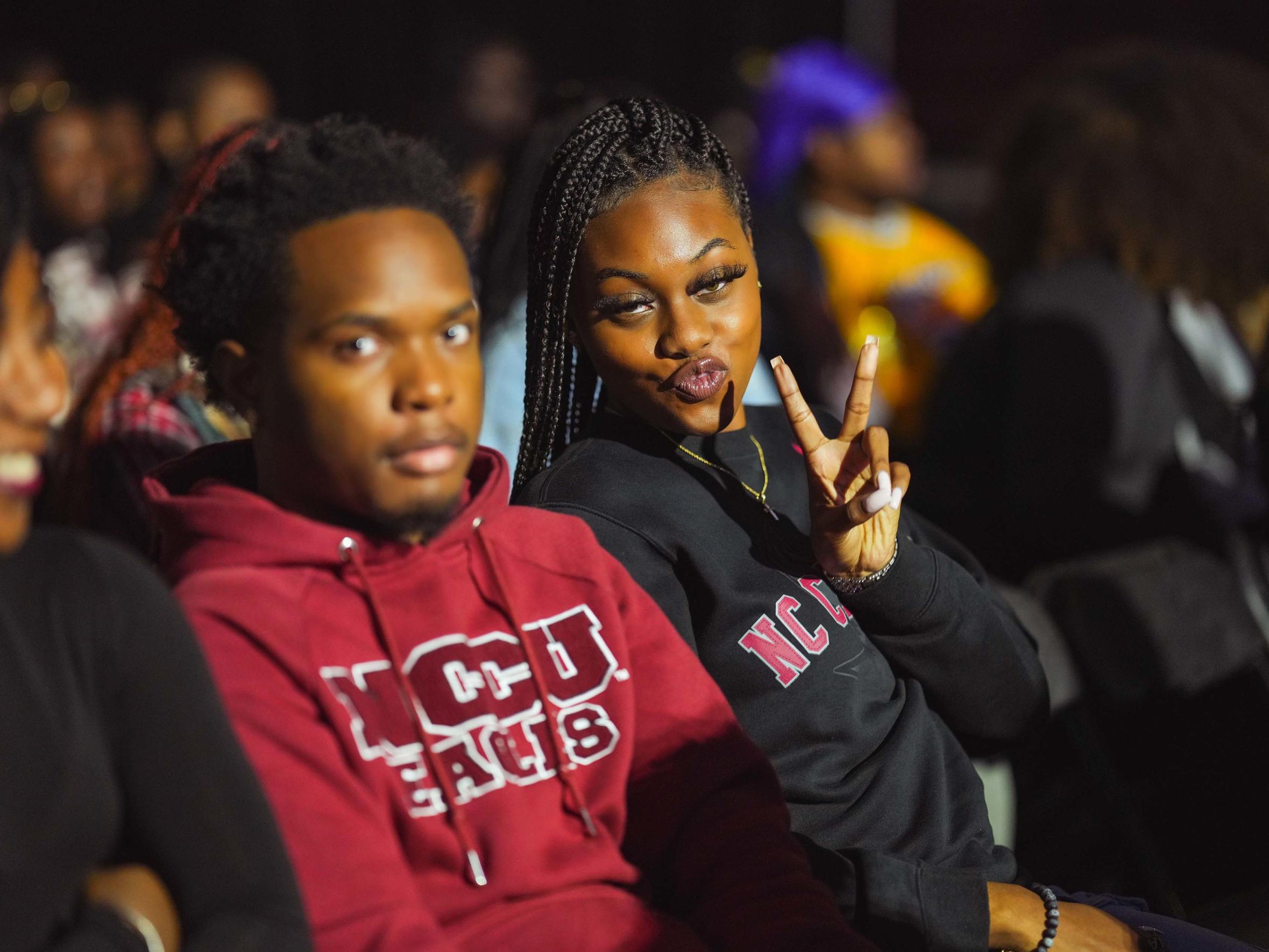 NCCU students posing for a photo at a concert