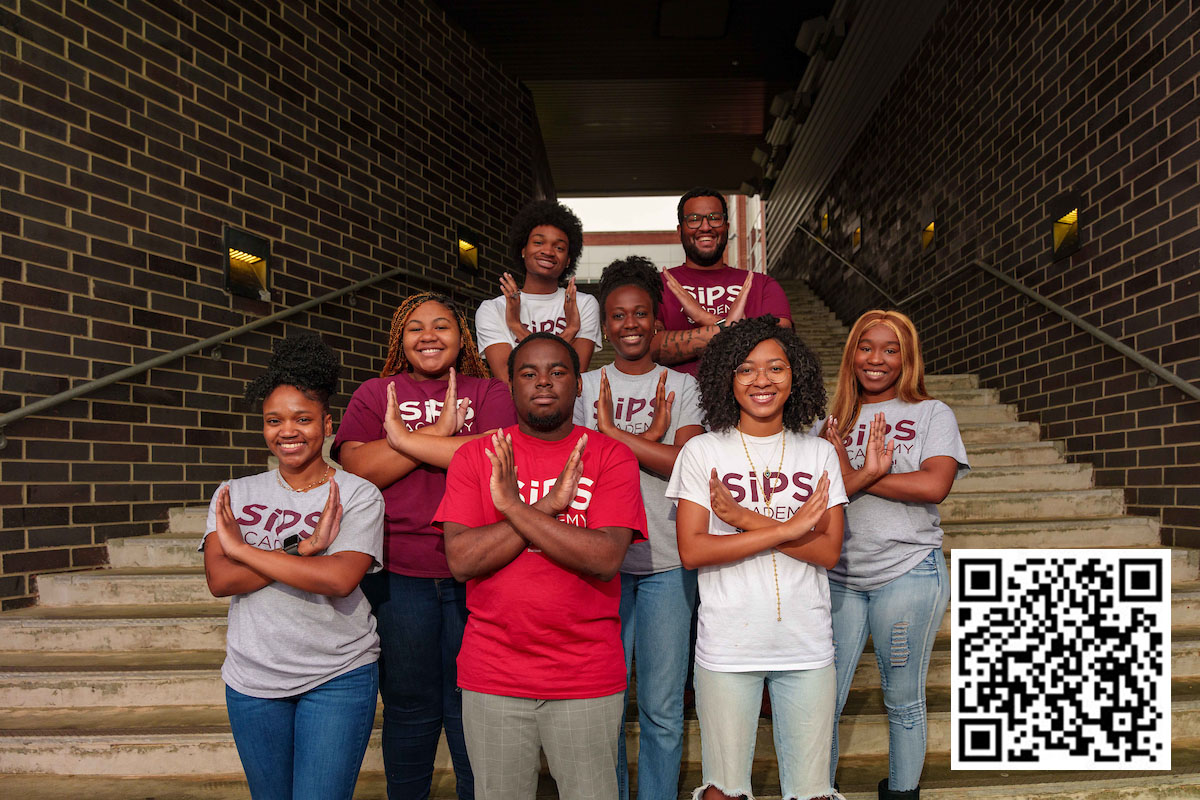 Students with SIPS Academy t-shirt 