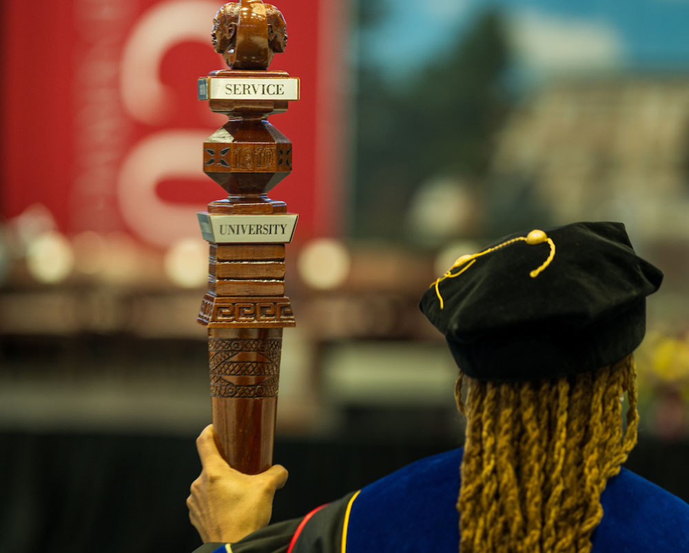 Student with Cap and Gown