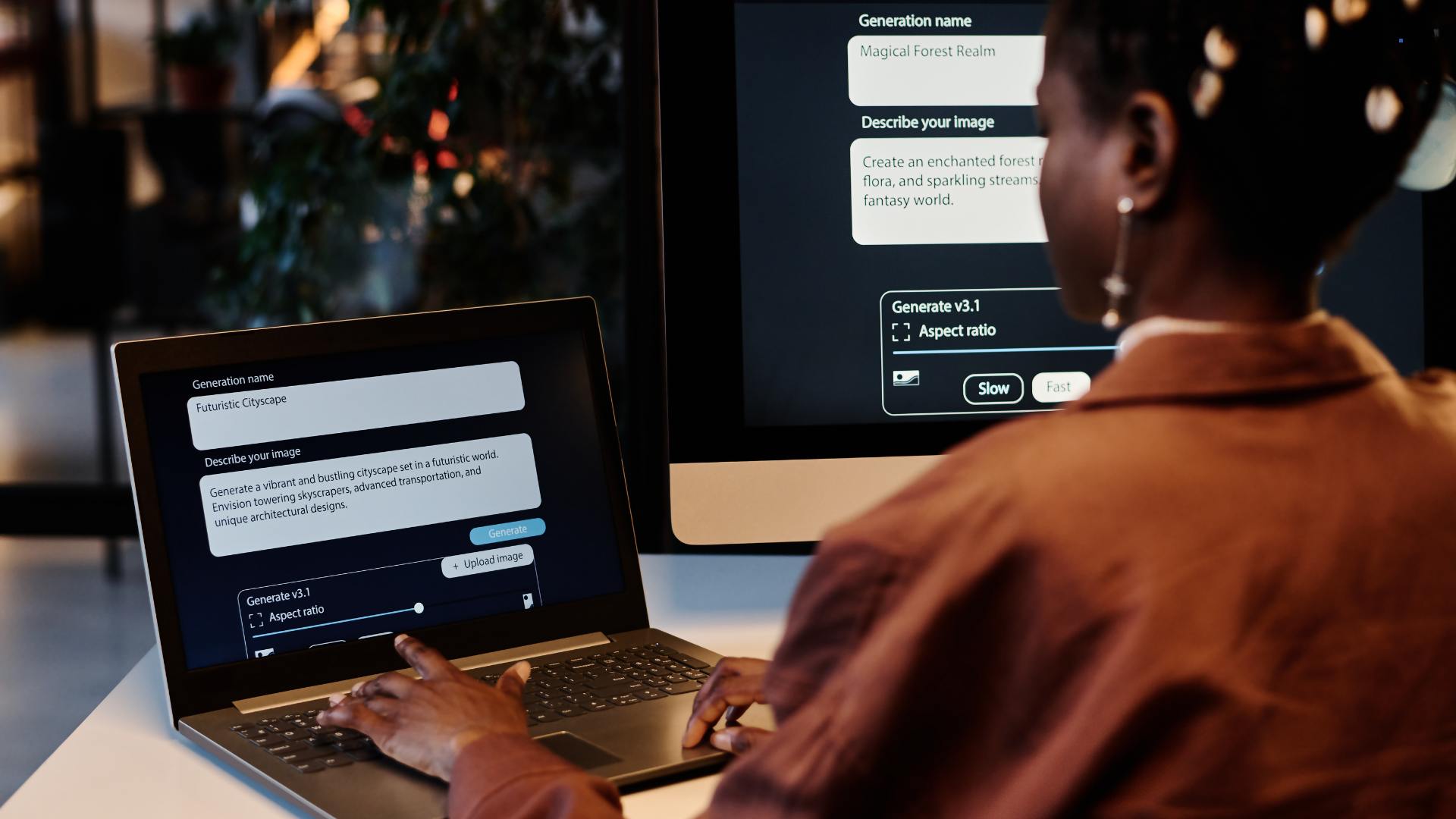 Lady behind laptop