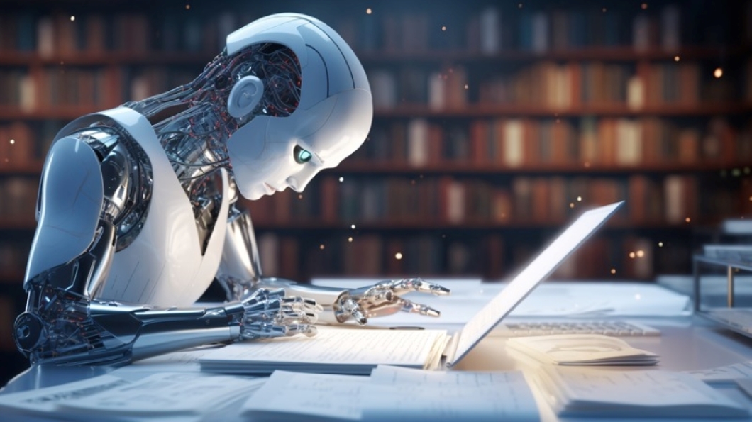 Robot at computer