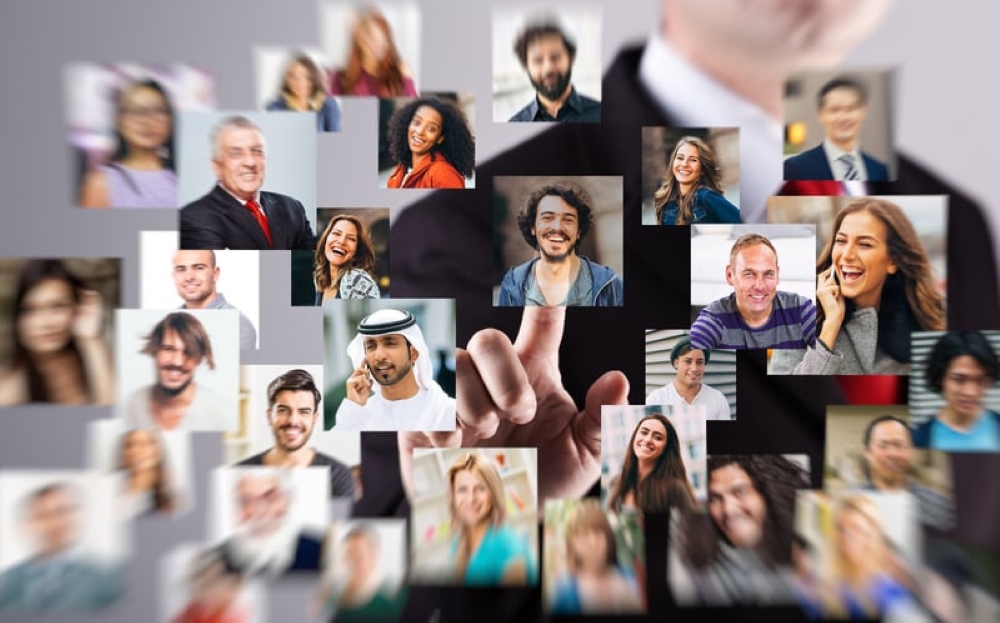 Collage of pictures of people