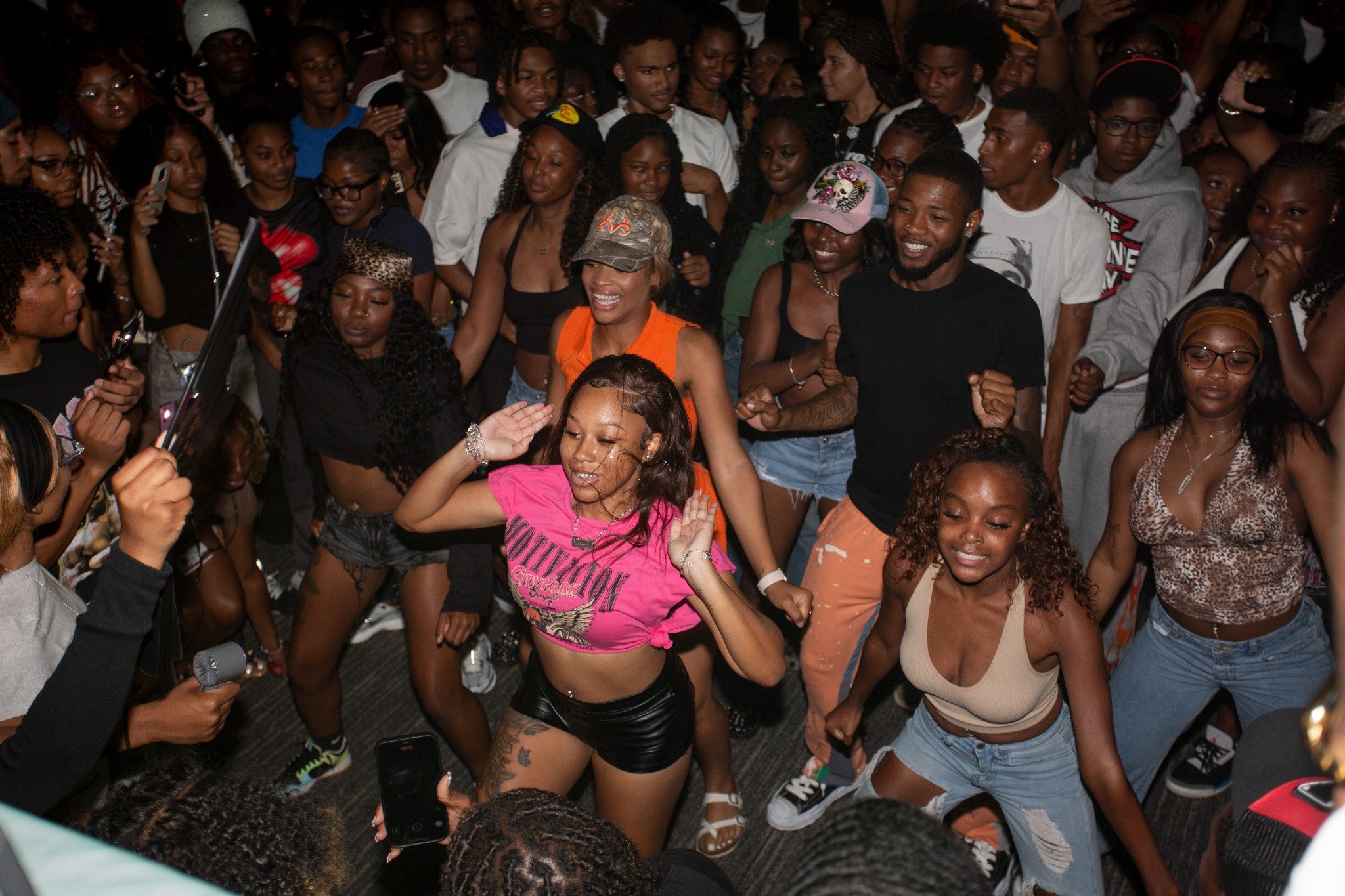 students dancing