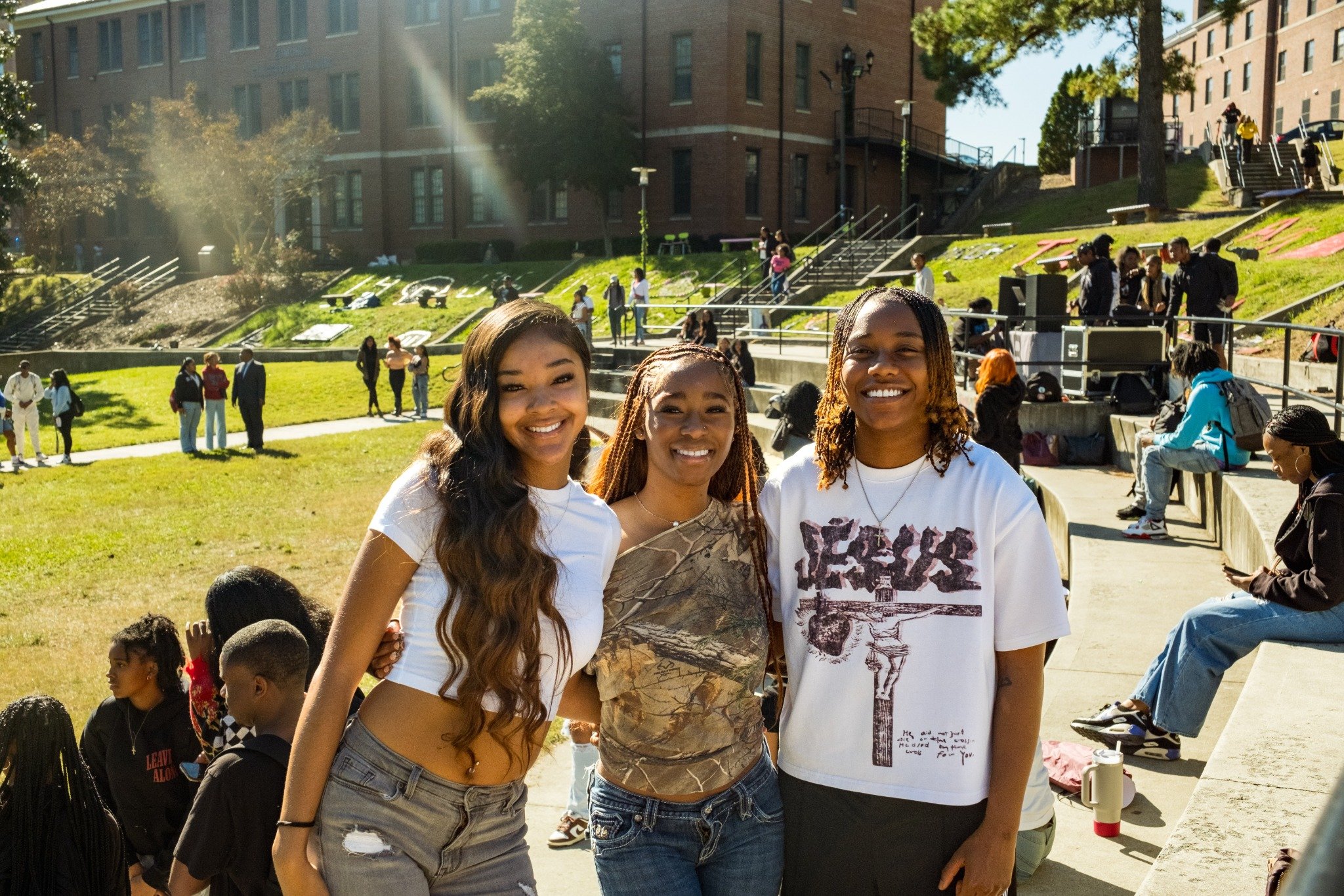 students standing around
