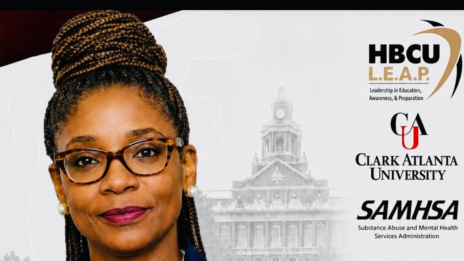 Dr. Leah Floyd with logos of institutes