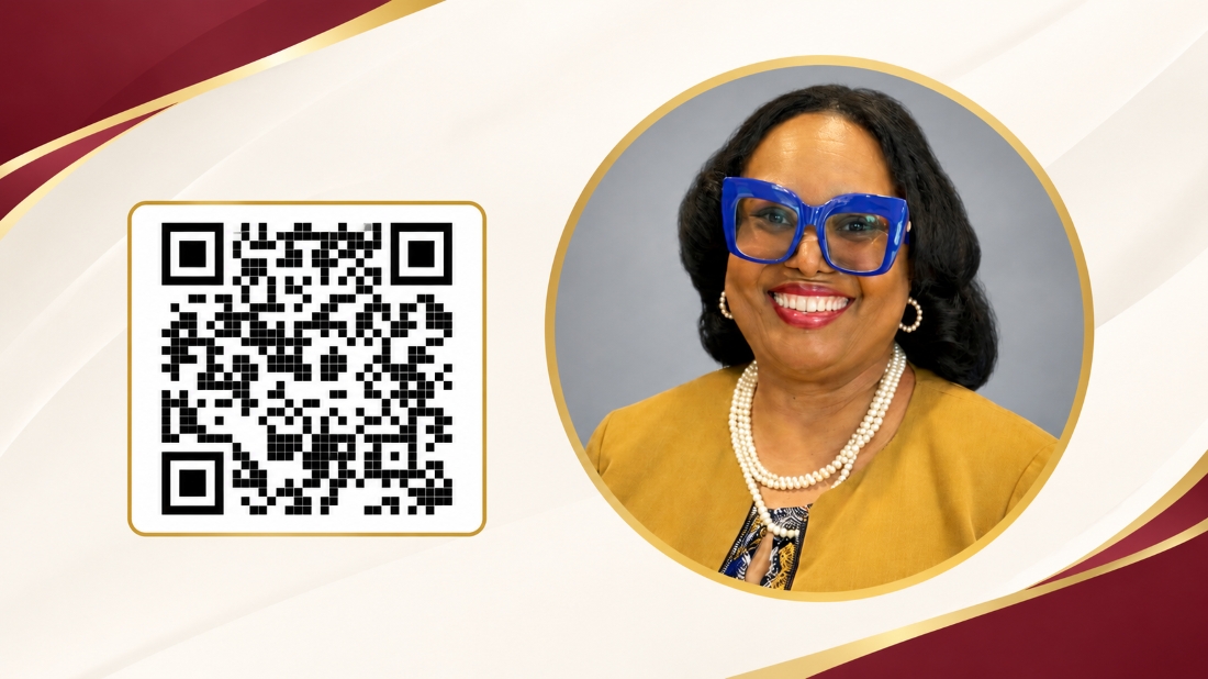 Dr. Bridget with Barcode for the event