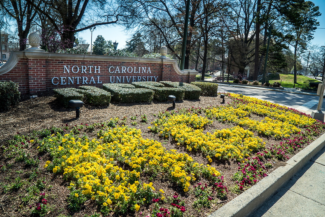 NCCU sign and landscape