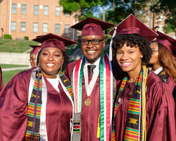 Students at graduation ceremony