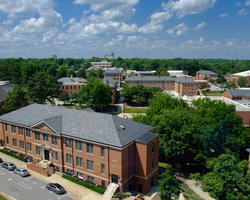 Bird view campus shot