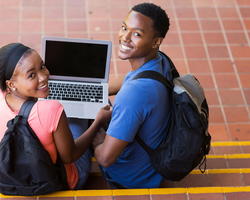 Students looking back 
