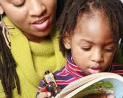 A child is reading book