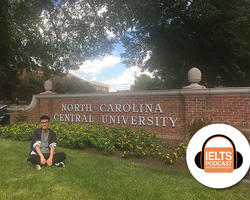Anpin Ni in front of NCCU Entrance