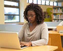 student at laptop