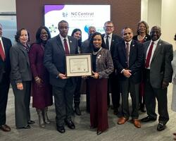 NCCU members receiving the CEO Cancer Gold Standard™ award 