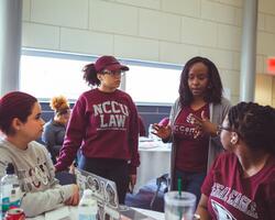 students gathering