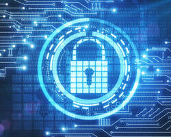 lock with cyber background