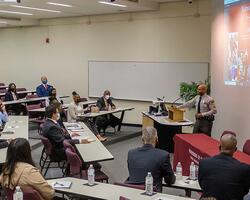 People gathered for the networking for success event