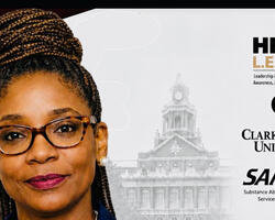 Dr. Leah Floyd with logos of institutes
