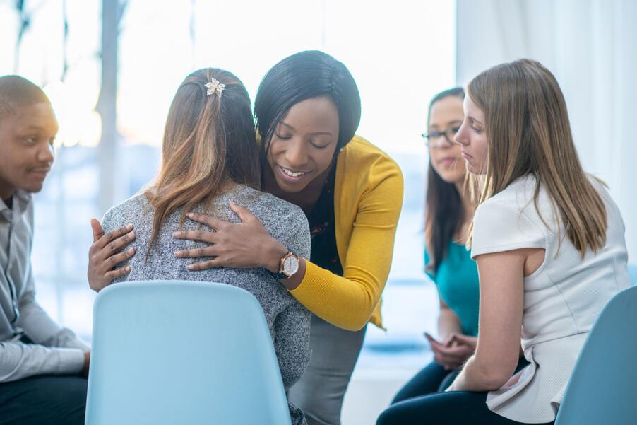 Counselor Hugging