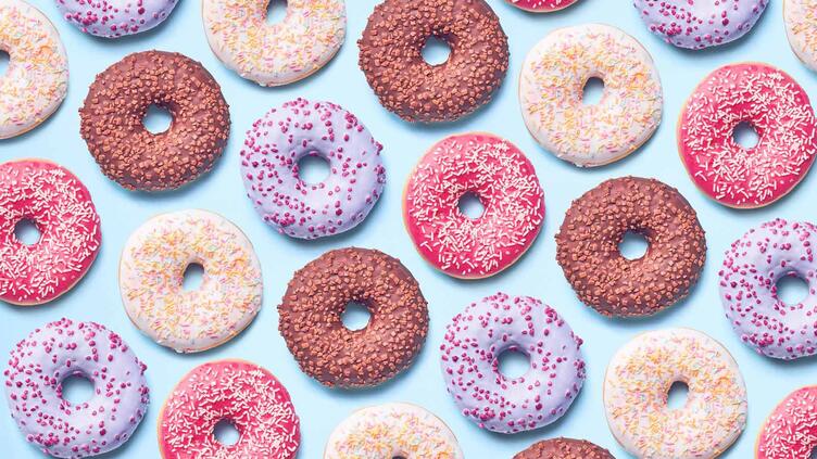 collage of colorful donuts