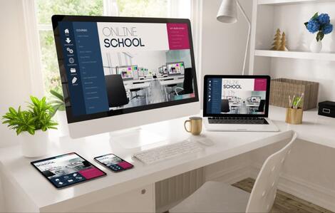Computer with Online School Website