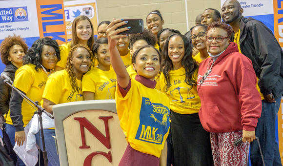 Social media team taking picture