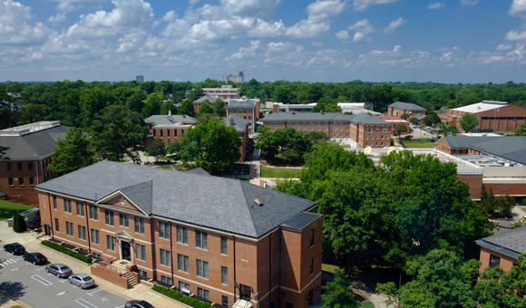 Bird view campus shot
