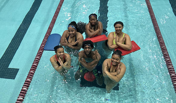 Eagles on pool