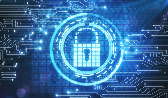 lock with cyber background