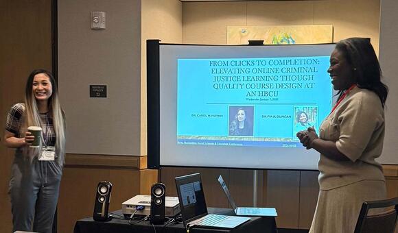 Dr. Pia Duncan and Dr. Carol Huynh presenting