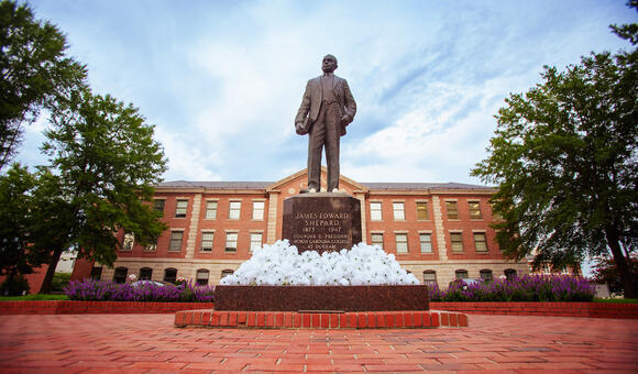 Shepard statue outside of NCCU 