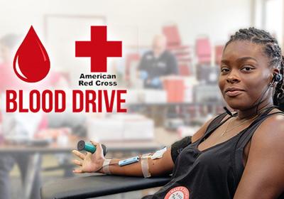 Student giving blood