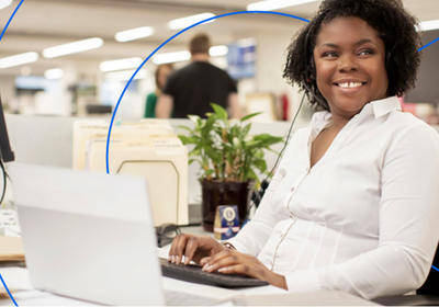 Woman at a computer