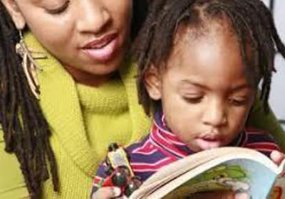 A child is reading book