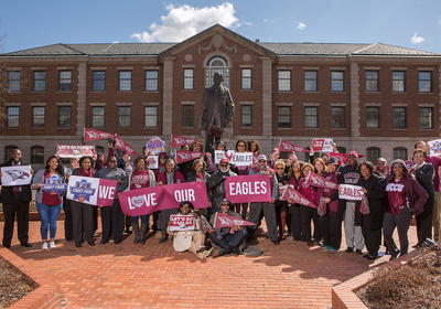 NCCU Staff with Banners