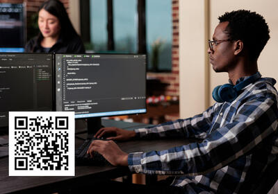 student at computer
